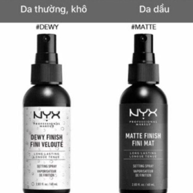 Hàng Mỹ. Xít khoá nền lớp trang điểm . NYX Dewy- Matte Finish Long Lasting Setting Spray.60 ml | BigBuy360 - bigbuy360.vn