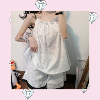 Đồ ngủ sexy nữ Bộ ngủ đũi 2 dây siêu cute - Chất liệu thoáng mát