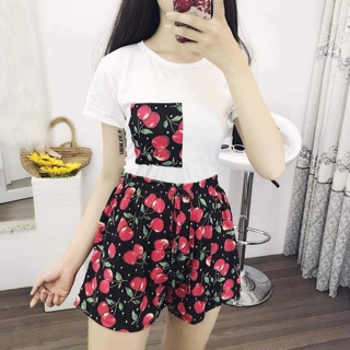 Đồ bộ áo thun quần trái cây