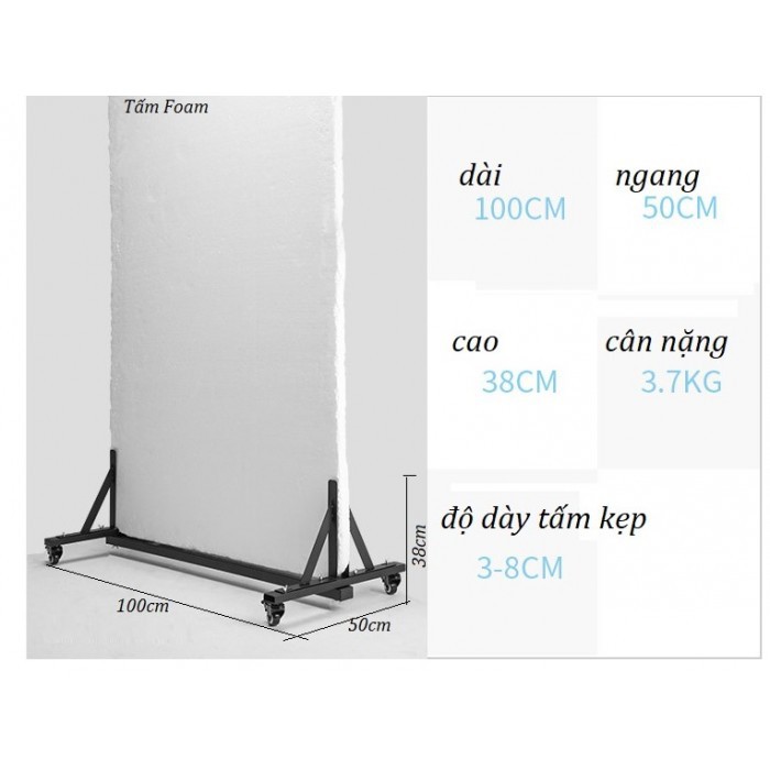 Chân di động kẹp tấm xốp hắt sáng