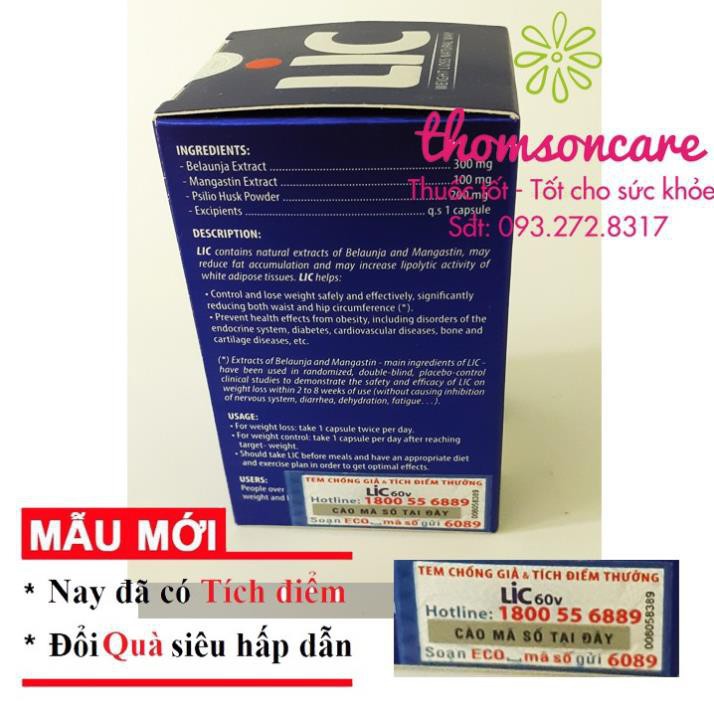 Lic - Giảm cân Có tem tích điểm - Chính hãng, có hóa đơn công ty