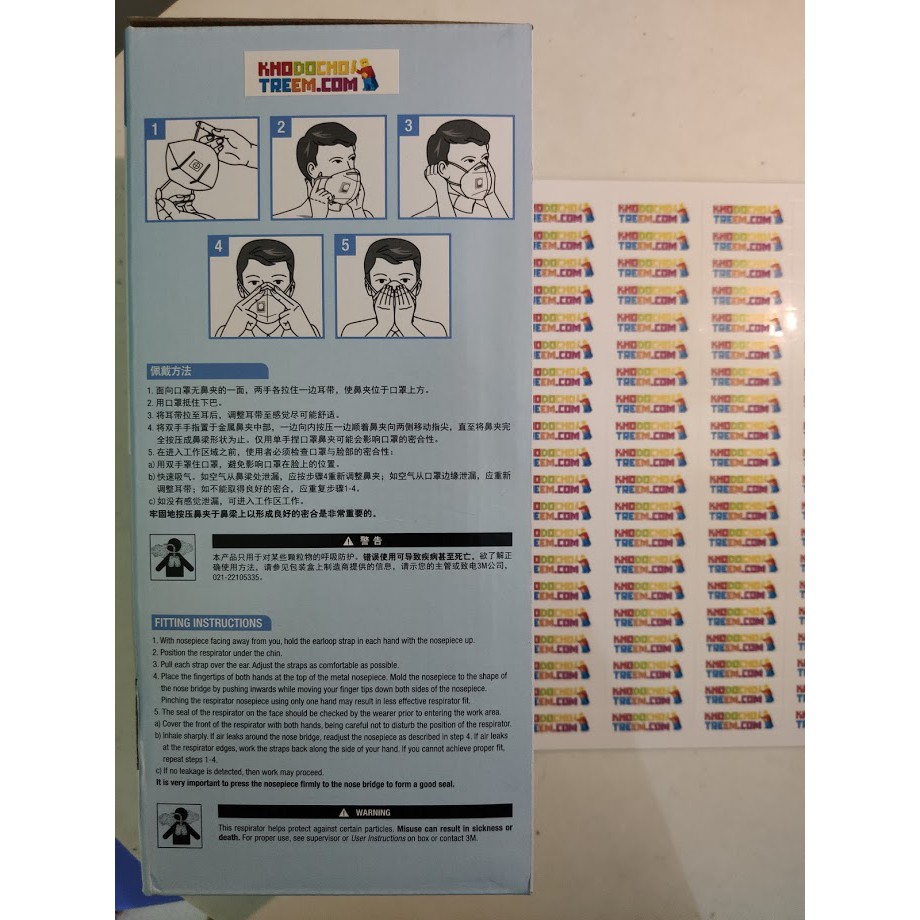 1 CÁI khẩu trang 3M 9501VT KN95 N95 P2 FFP2 lọc 95% bụi siêu mịn PM2.5 có van thở lọc khí hơn 3M 9001V lọc 90% | BigBuy360 - bigbuy360.vn