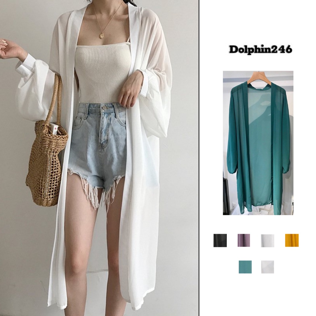 Áo choàng VOAN đi biển bikini dáng dài kimono khoác nữ  nhiều màu hot hit thời trang chất đẹp Quảng Châu D-20 | BigBuy360 - bigbuy360.vn