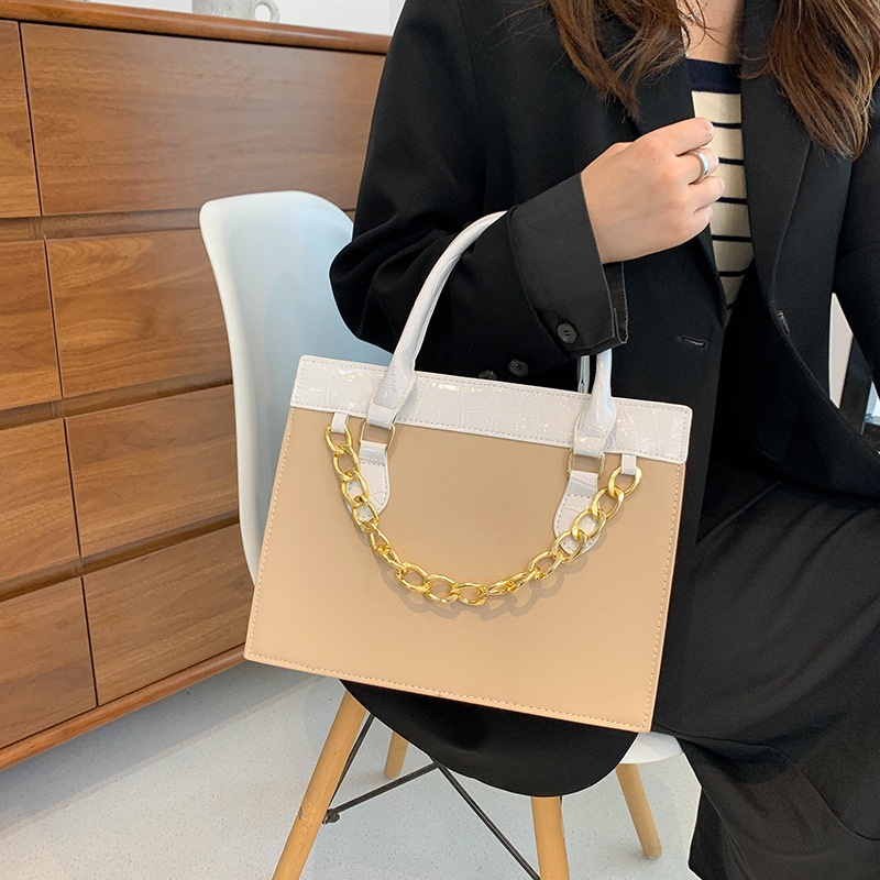 Túi Xách Đeo Vai Cỡ Lớn Phối Dây Xích Thời Trang Nữ Sành Điệu