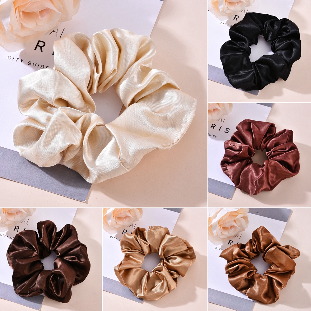 Dây buộc tóc co dãn chất liệu lụa Satin thời trang nữ