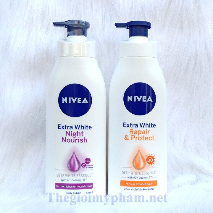 Combo Kem Dưỡng Săn Da Phục Hồi Chống Nắng Ngày Và Đêm Nivea 400ml