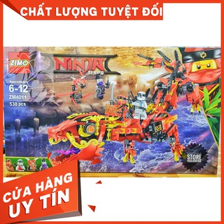 [HOT]Lego Zimo ZM4011 Lắp Ráp Rồng Ninja ( Đỏ - 538 Mảnh )-Hàng Có Sẵn
