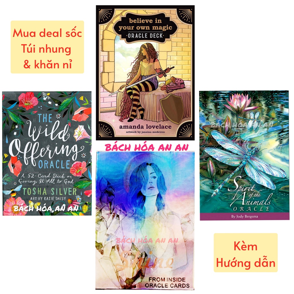 🎁Bộ bài oracle Shine from the inside, Believe in your own magic, the wild offering , spirit of the animals deal sốc