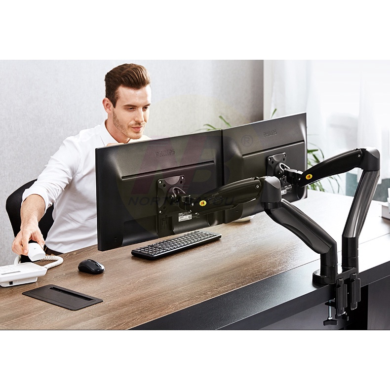 Giá Treo 2 Màn Hình Gắn Bàn F195A (22-32inch) | BigBuy360 - bigbuy360.vn