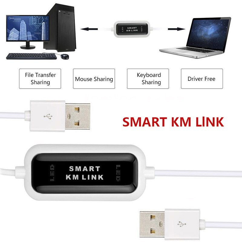 Cáp USB Chuyển Đổi Dữ Liệu Kết Nối Máy Tính Với Máy Tính Đồng Bộ Bàn Phím Chuột Smart KM Link