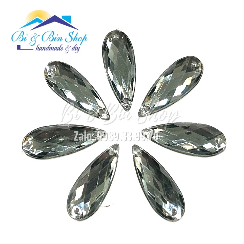 Gói 72 Viên Đá Kết Giọt Nước 9x22mm Đính Kết Trang Phục Thời Trang