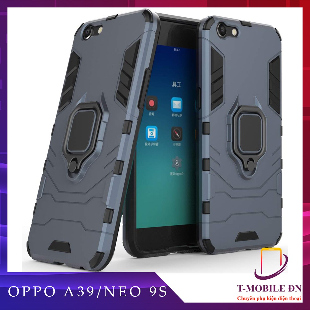 Ốp lưng Oppo A39/ Neo 9s iron man chống sốc kèm nhẫn iring chống xem video bảo vệ camera