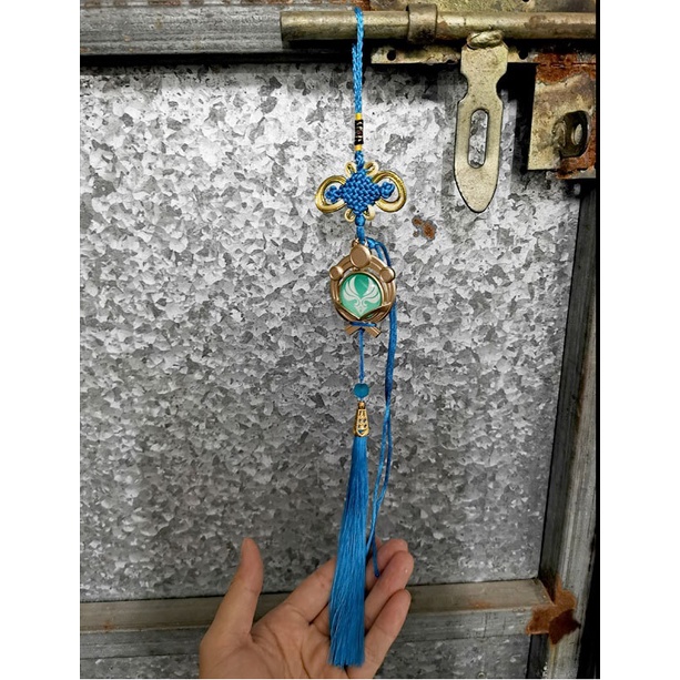 Móc khóa dạ quang vision genshin impact họa tiết nơ