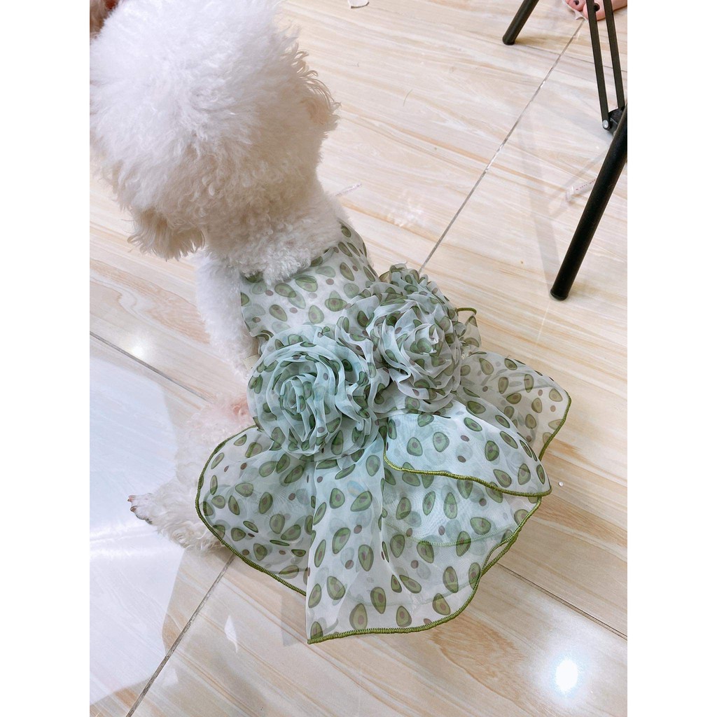 Đầm voan 2 dây cho chó mèo thú cưng yudog