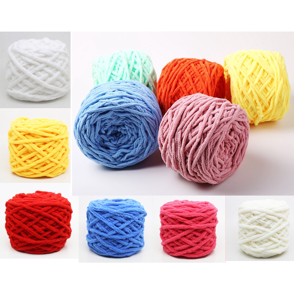Len nhung đũa cuộn len đan móc sợi to đan móc chăn, thảm, thú bông, móc thêu túi xách thủ công handmade