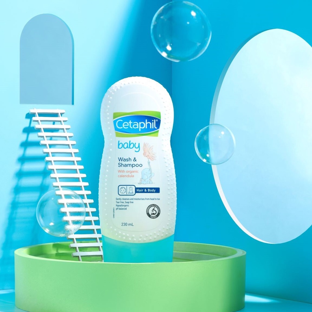 [CHÍNH HÃNG CÓ TEM] CETAPHIL Baby Wash &amp; Shampoo with Organic Calendula 230mL - Sữa Tắm, Gội Toàn Thân Cho Bé.