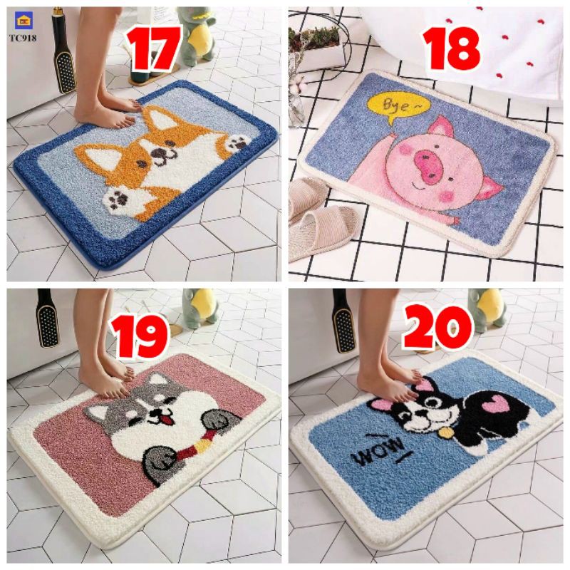 THẢM CHÂN LÔNG CỪU HÌNH THÚ 3D. Size 40x60 cm. Chống trơn trượt, thấm hút, siêu mềm mịn!