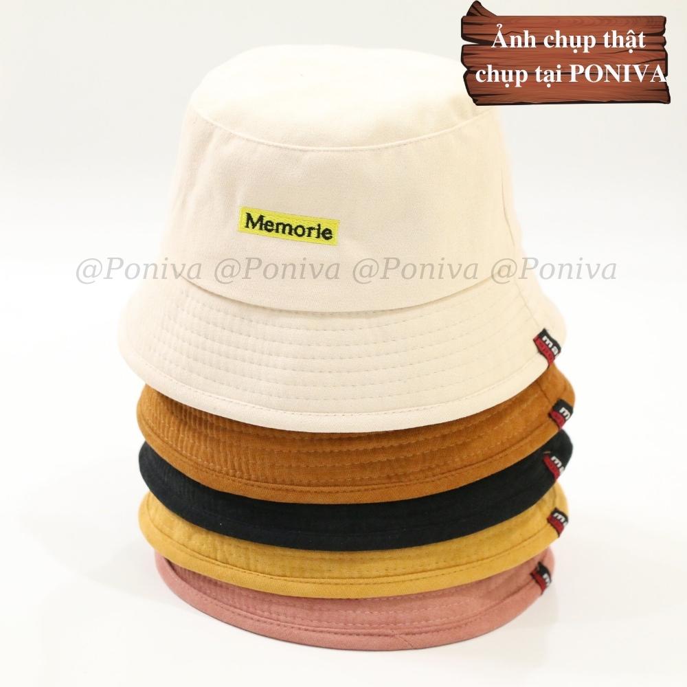 Mũ bucket  ❤️ Nón tai bèo vành cụp thêu chữ MEMORIE nhiều màu sắc form unisex BK03 Ulzzang Thời trang PONIVA siêu hot