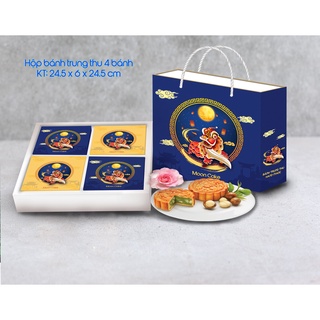 [Combo 5 bộ] hộp trung thu 4 bánh con lân (đủ bộ hộp con, khay, túi xách ngoài)