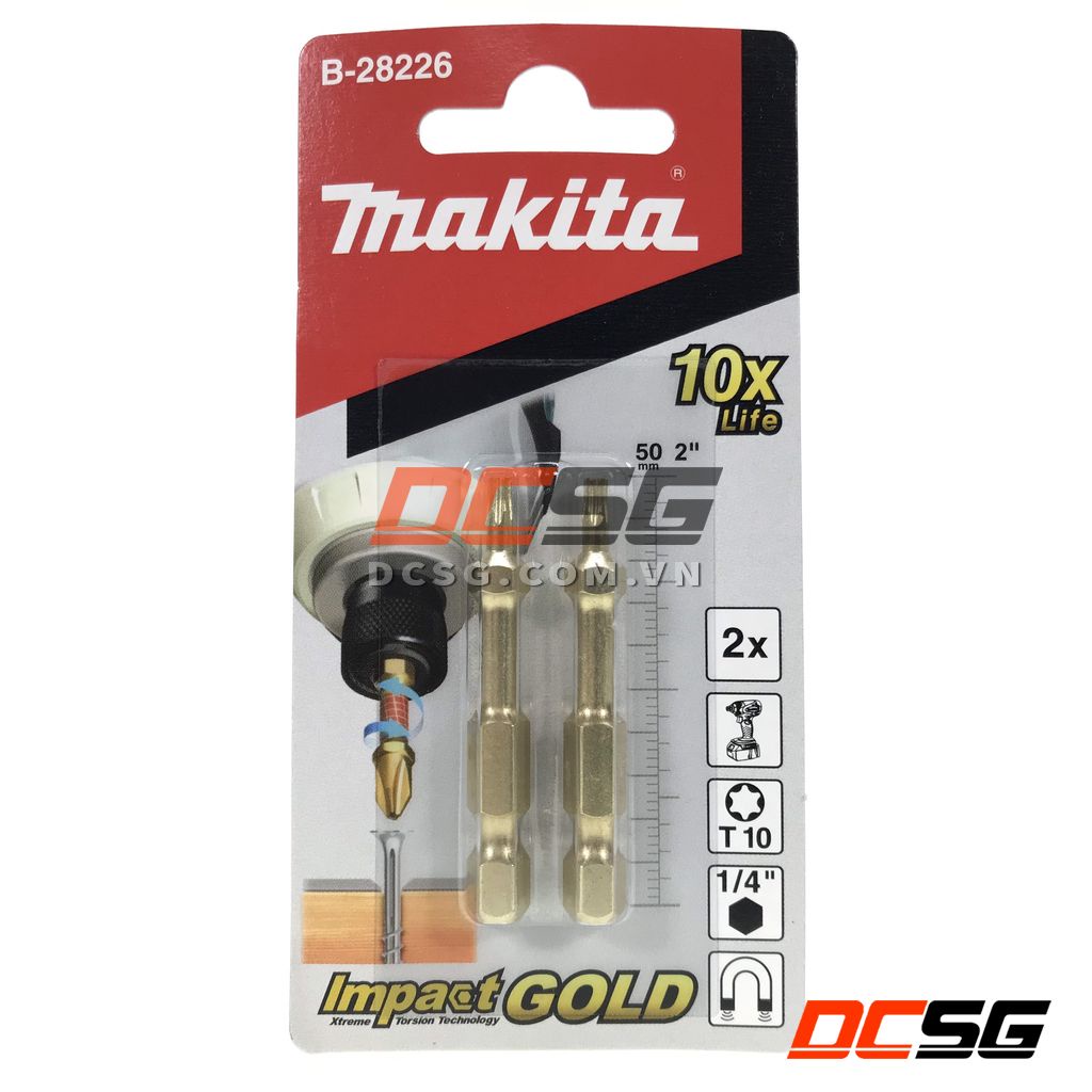 Mũi vít hoa thị Torsion Impact Gold Makita (không có lỗ) | DCSG