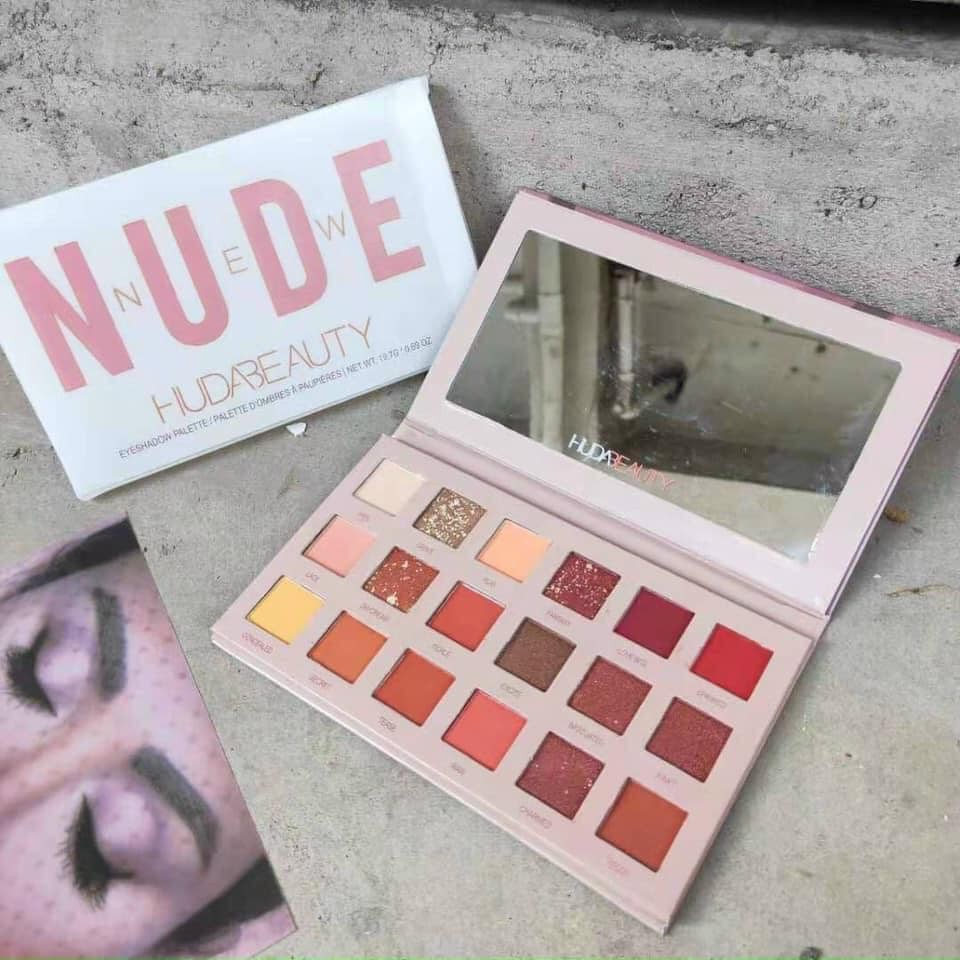 Bảng phấn mắt Nội Địa Trung Huda Beauty Nude - Phấn phủ kiềm dầu Cao cấp - Mộc Diệp (phanmat.Nude)