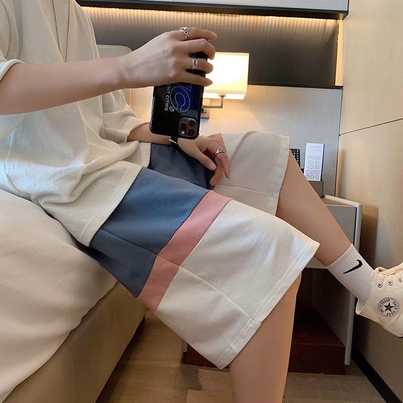 【M-3XL】Quần Short Bóng Rổ Dáng Rộng Phối Màu Sắc Tương Phản Phong Cách Hàn Quốc Thời Trang Mùa Hè Cho Nam Size M-3XL