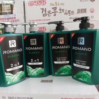 Dầu gội, tắm gội 2in1 Romano 650ml