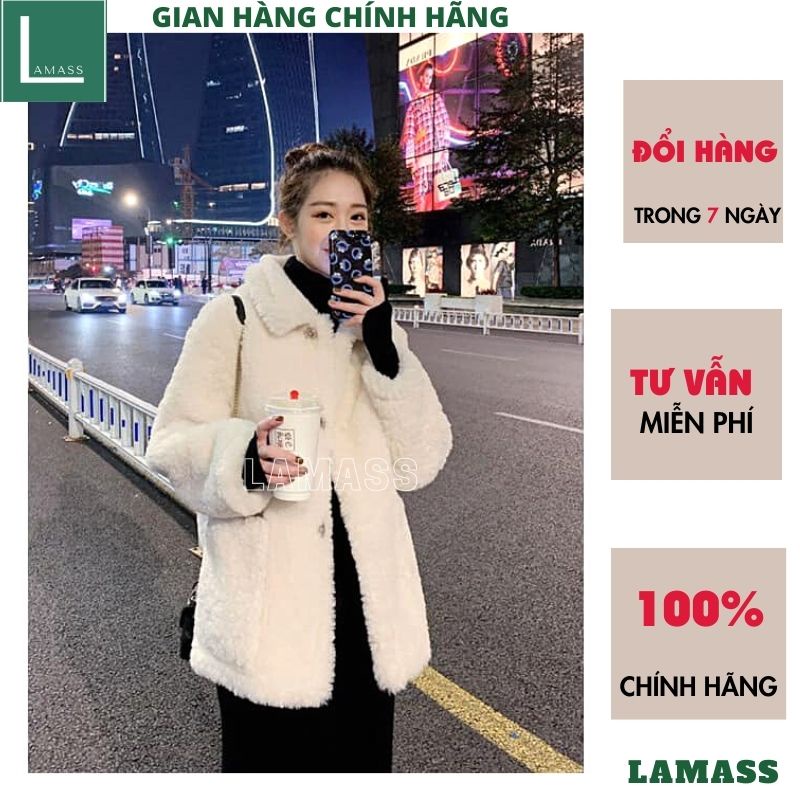 Áo Khoác Nỉ Bông Lông Cừu Siêu Dày Dặn Cực Ấm Freesize Form Rộng, Áo Nỉ Bông Unisex Nam Nữ Dáng Rộng - LAMASS