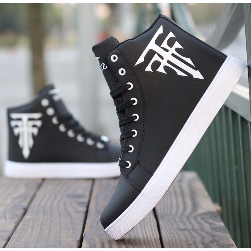 Giày thể thao cổ cao nam nữ đen chữ thập mẫu mới 2022-Giày thể thao Sneakers giá rẻ