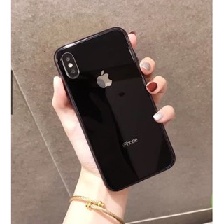 Ốp lưng cho Iphone Xs Max kính bóng viền cùng màu
