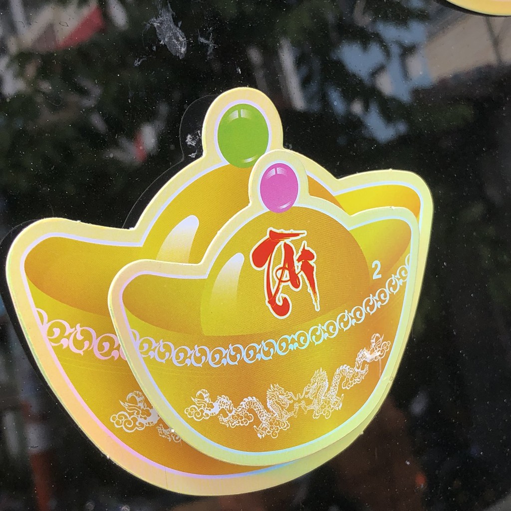 Hình dán trang trí tết set thỏi vàng