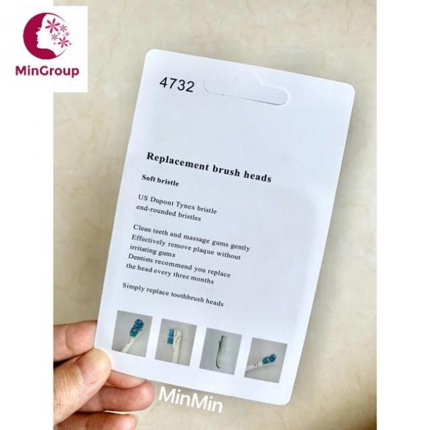 Set 04 đầu bàn chải pin thay thế tặng kèm cây tháo rời - Model 4734