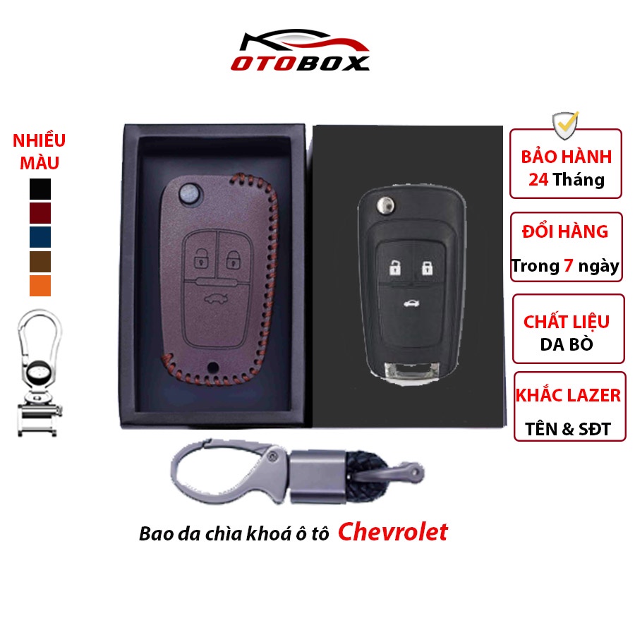 Bao da chìa khoá ô tô Chevrolet Cruze, Orlando, Lacety SE chìa gập, bọc chìa khoá oto da cao cấp chống xước