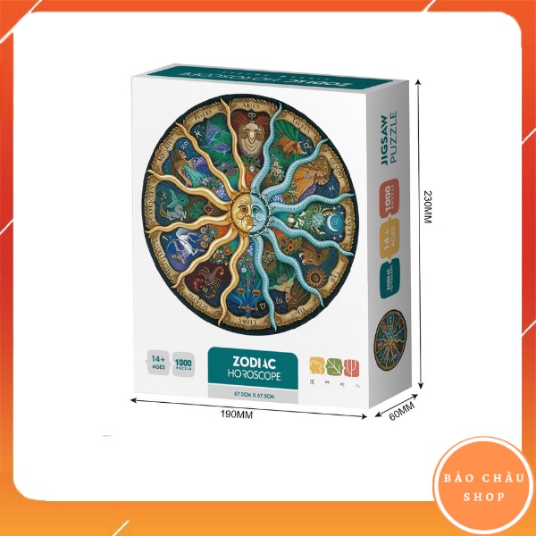 Bộ tranh ghép xếp hình 1000 miếng Jigsaw Puzzle cao cấp Zodiac Horoscope chủ đề Cung hoàng đạo bản cao cấp