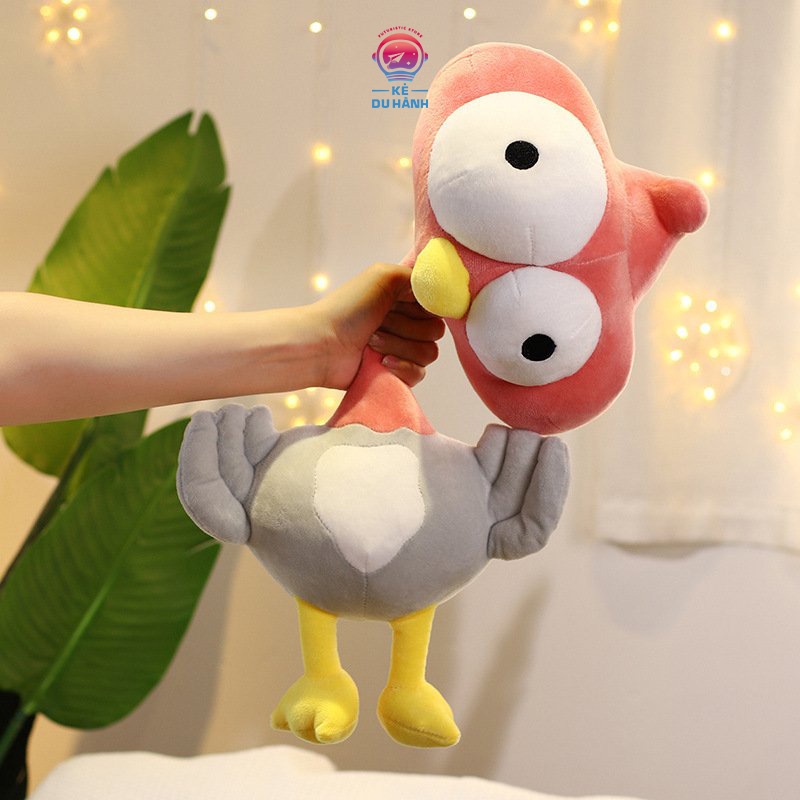 Gấu bông gối ôm Kẻ Du Hành gà đầu to 3 kích cỡ, lông mềm mịn