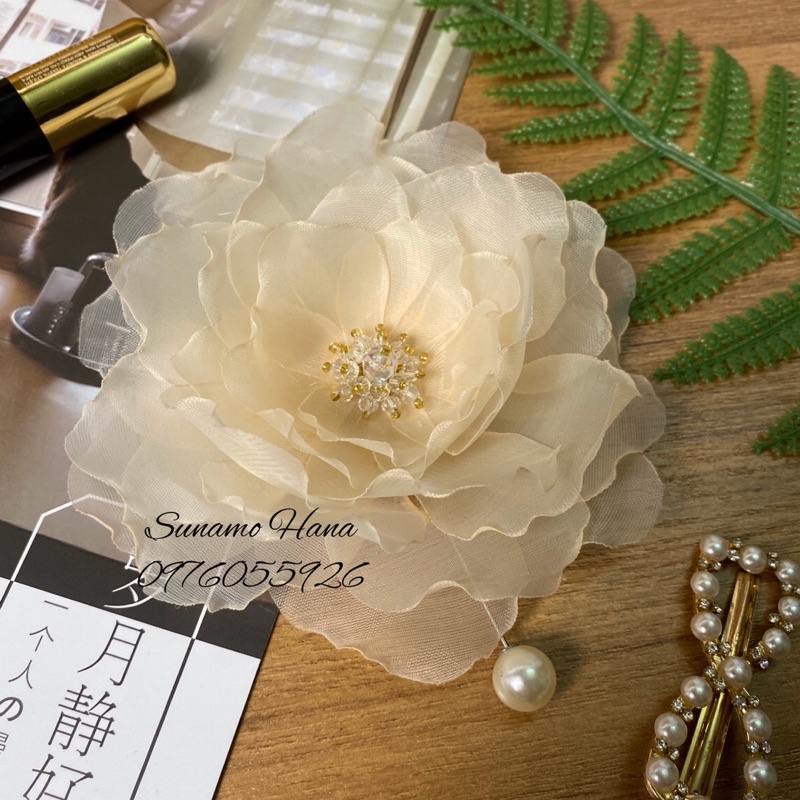Hoa cài áo handmade - Hoa Trà các màu