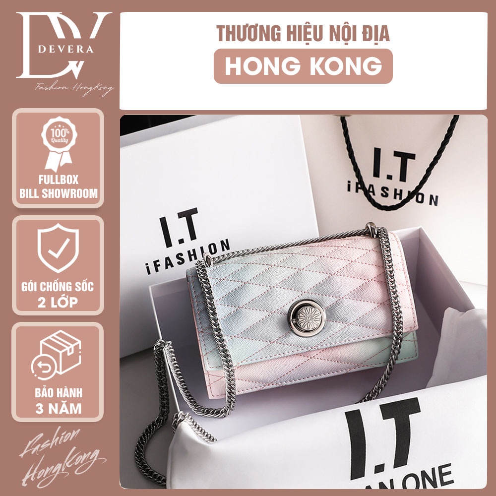 Túi Xách Nữ Đeo Chéo Dây Xích DEVERA. Túi Da Mềm, Đeo Vai ,Đi Chơi Tiệc - Mã 01XDJ