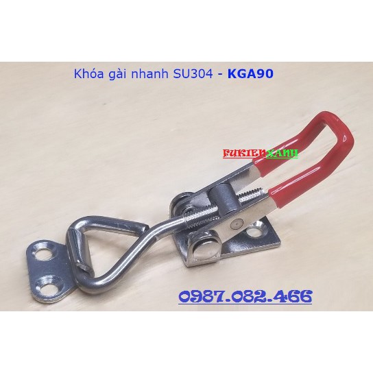 Khóa gài nhanh, kẹp định vị, cam kẹp inox 304 và thép mạ kẽm dài 90mm - KGA90 5.0