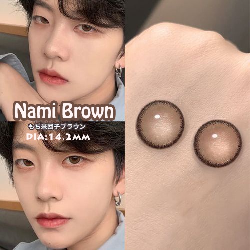 Set 2 Kính Áp Tròng Mềm Mại Màu Nâu Nami / Yohji 0.00 -8.00 Độ【W/Frees W/O Solution】