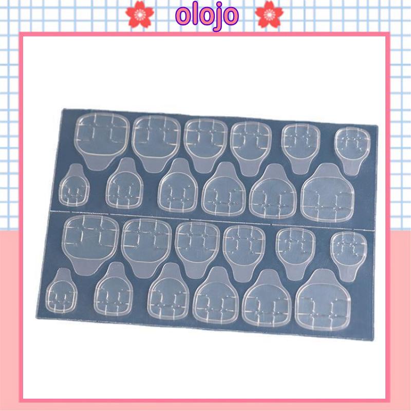 ⚜️Miếng keo dán móng giả bằng silicon trong suốt, loại 12/24 miếng dán