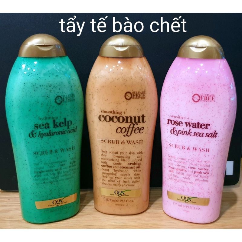 Sữa tắm OGX tẩy tế bào chết - dưỡng da - 577ml