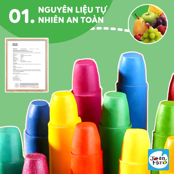 [DỄ RỬA] Sáp Lụa Silky Crayon - CHÍNH HÃNG Joan Miro dễ dàng tẩy xóa tiêu chuẩn Châu Âu Cho Bé 3+