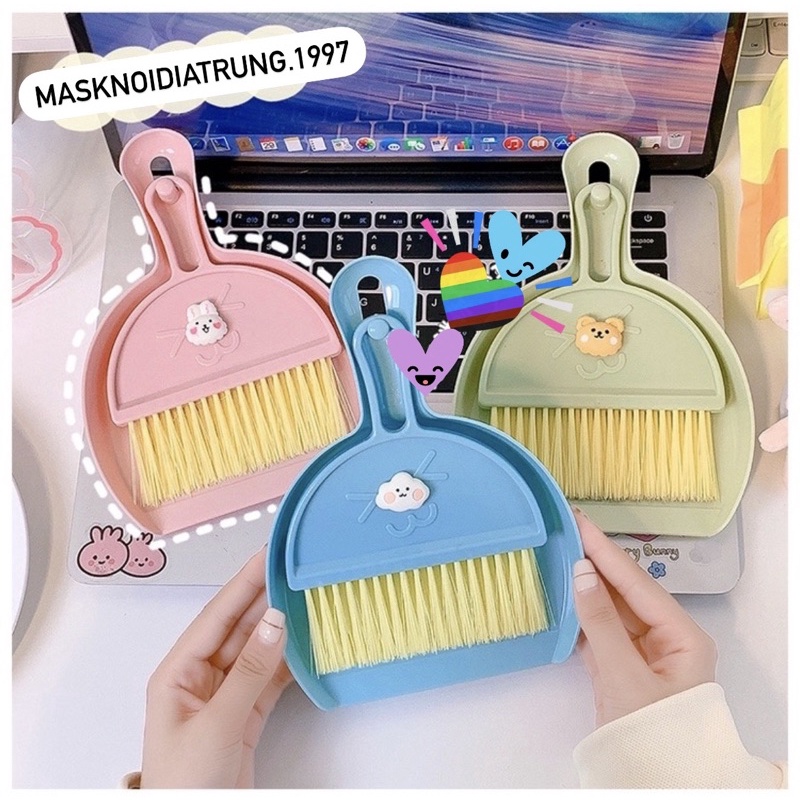 Bộ Chổi Quét Bụi Và Ki Hốt Rác Mini