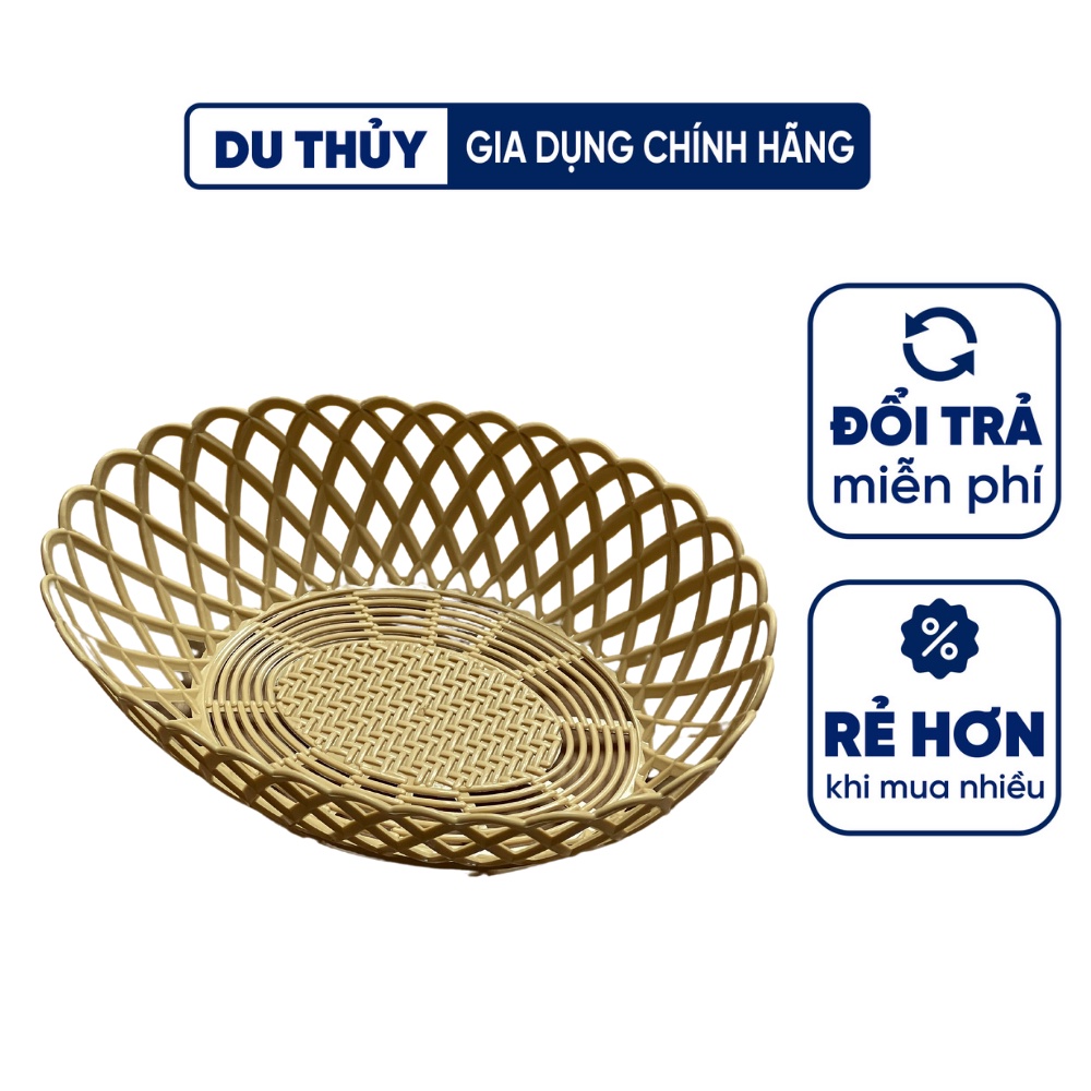 Rổ oval giả mây đựng rau sống quán ăn, đựng trái cây chất liệu nhựa PP - RỔ BẦU DỤC MÂY VIỆT NHẬT