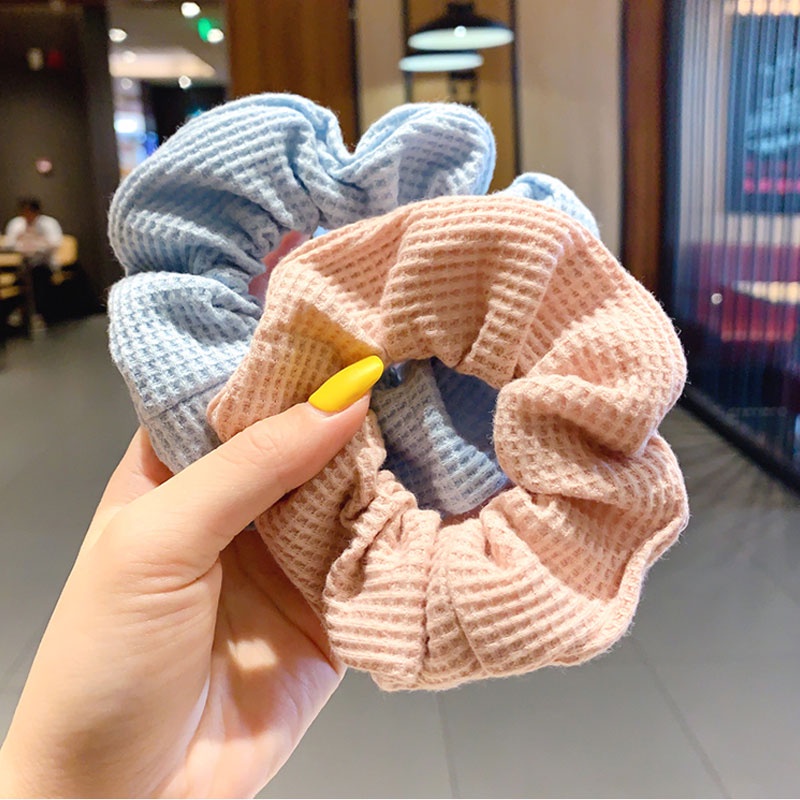 Dây Buộc Tóc Dày Dặn Màu Sắc Đơn Giản Phong Cách Retro Hàn Quốc Cho Nữ