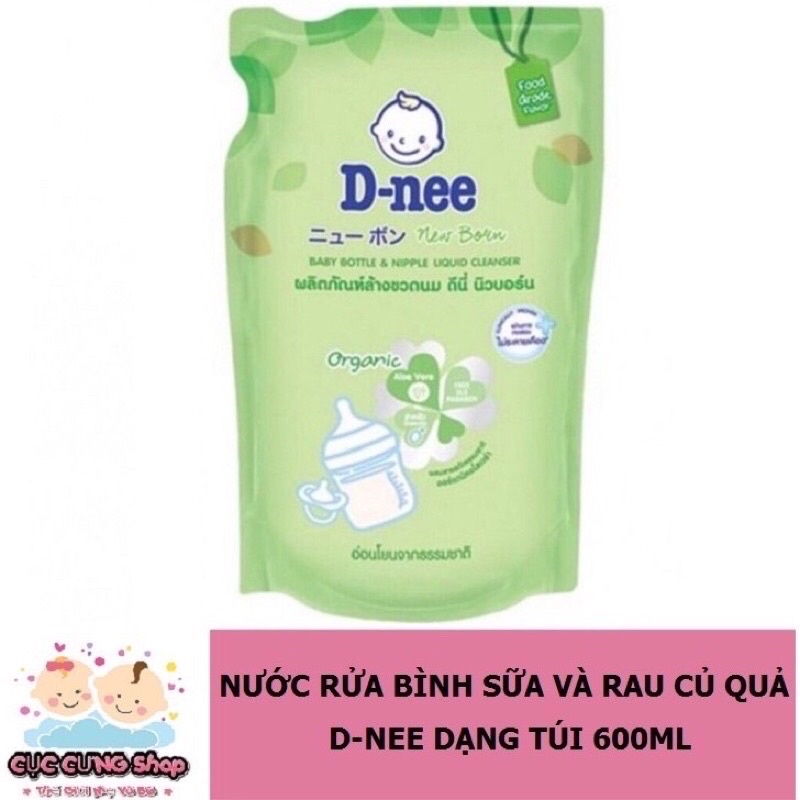 Nước rửa bình sữa D-nee hương rau củ quả túi 600ml,Chai 620ml( mẫu mới )