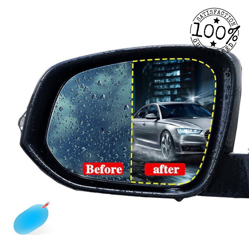 Bộ 2 miếng dán chống bám nước trên gương chiếu hậu, kính xe - Oval + Vuông