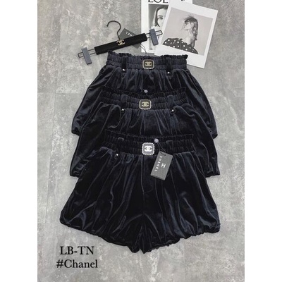 Quần short nhung cạp đính chữ X hàng đẹp