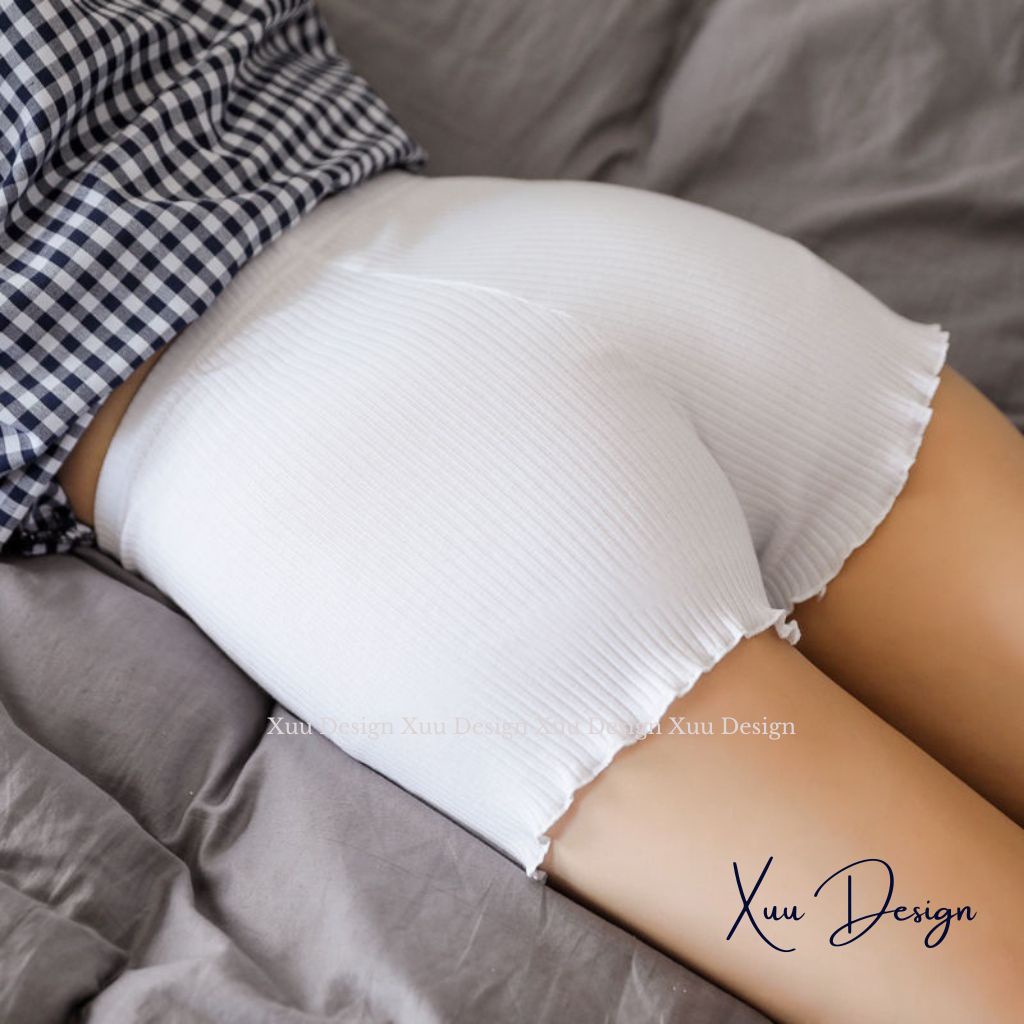 Quần mặc váy nữ vải cotton gân tăm co dãn 4 chiều XUU mềm mịn thoáng mát - QV10