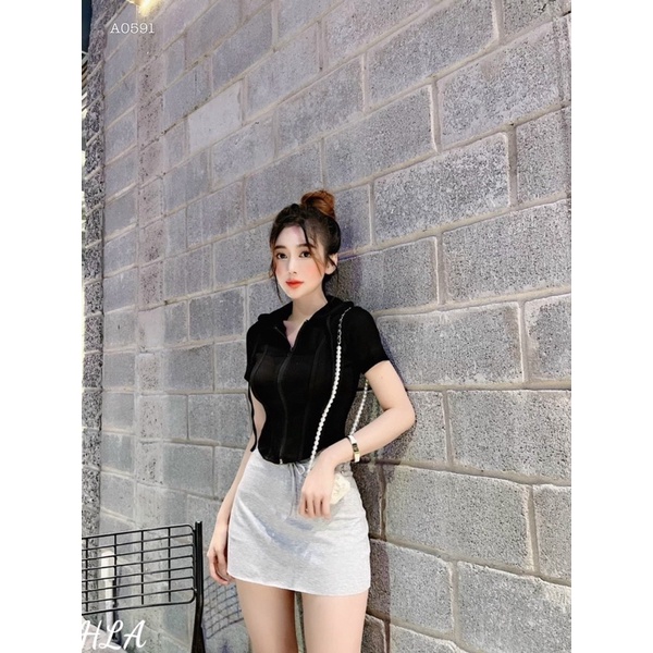 ÁO CROPTOP TÀ BẦU DÂY KÉO